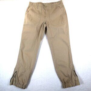 Banana Republic Utility Jogger Pants Khaki Womens‎ Size 8 Ankle Zip